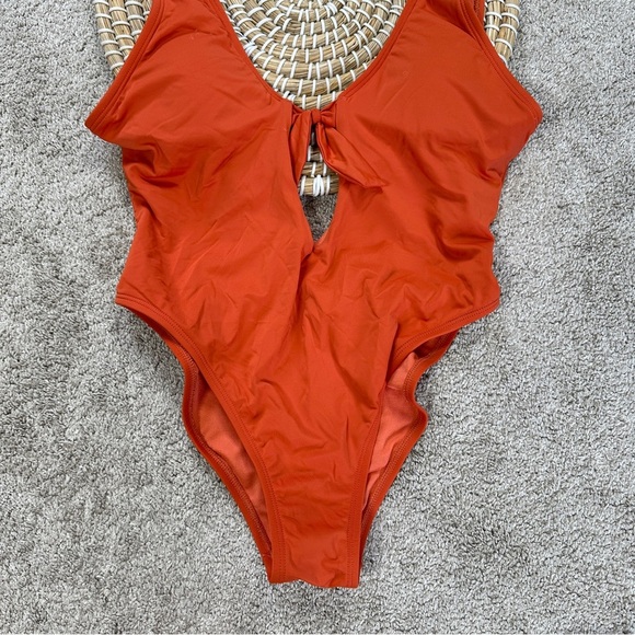 The Bikini Lab Women’s Tie Front One-Piece Swimsuit Beach in Orange Size S - Picture 4 of 16